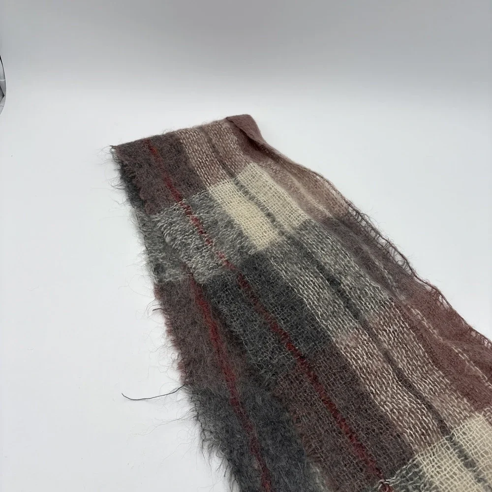 Avoca Hand weavers Scarf 70% Mohair 30% Wool Ireland Brown Dry Clean Only Preown